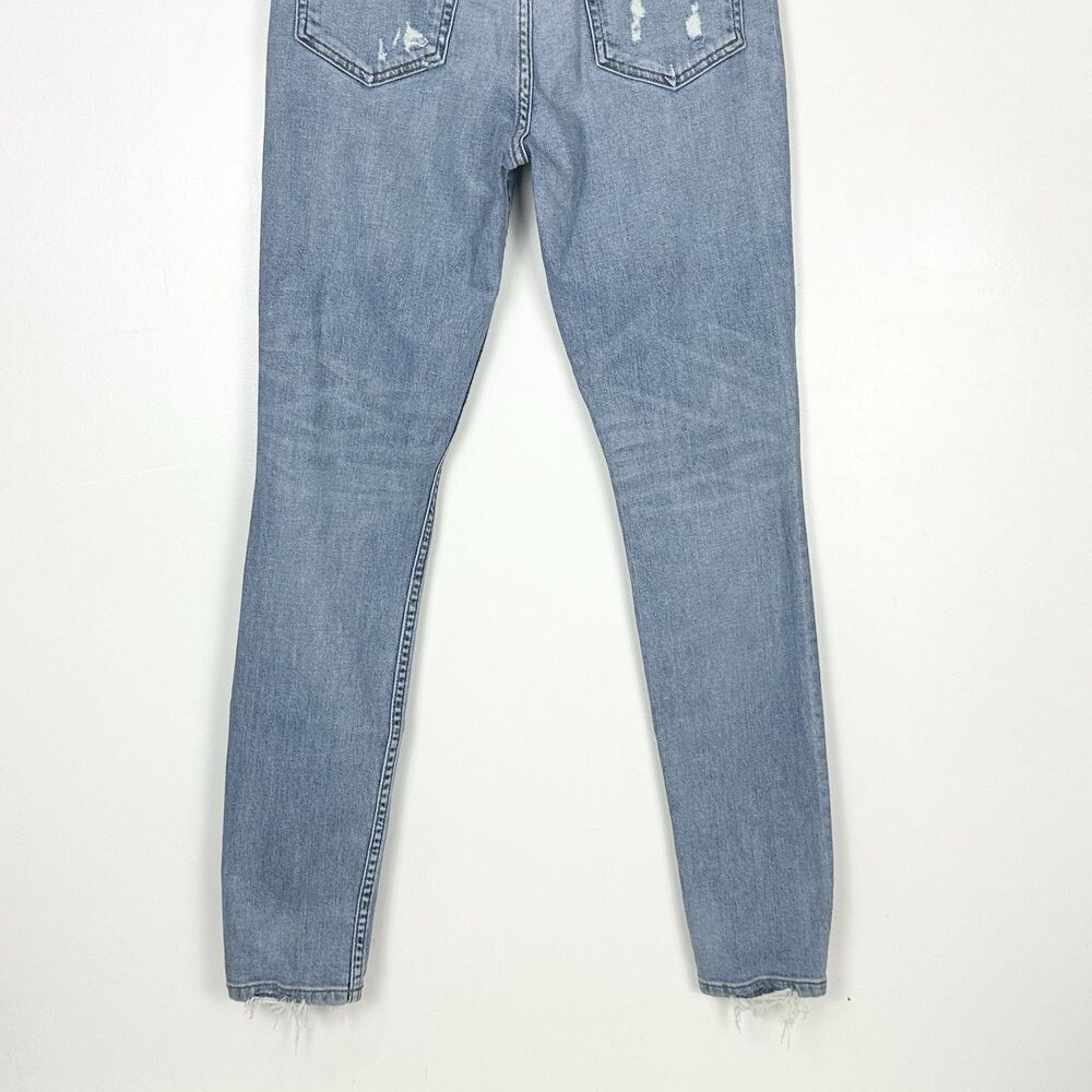 Reformation High Rise Skinny Jeans 27 Light Wash Distressed Minimalist Y2K Denim - Picture 9 of 12